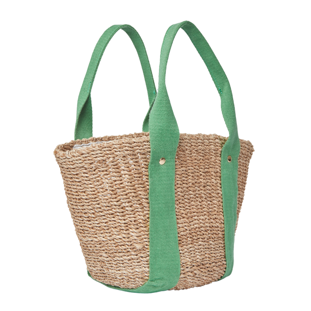 Mini Toci Straw Tote Bag in Green- The Well Appointed House