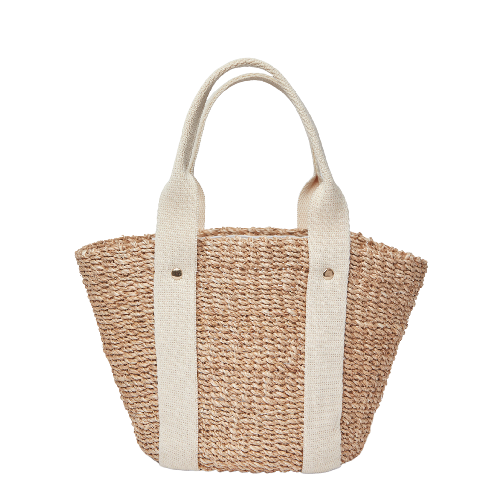 Mini Toci Straw Tote Bag in Ivory - The Well Appointed House