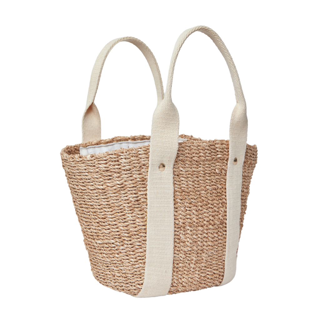 Mini Toci Straw Tote Bag in Ivory - The Well Appointed House