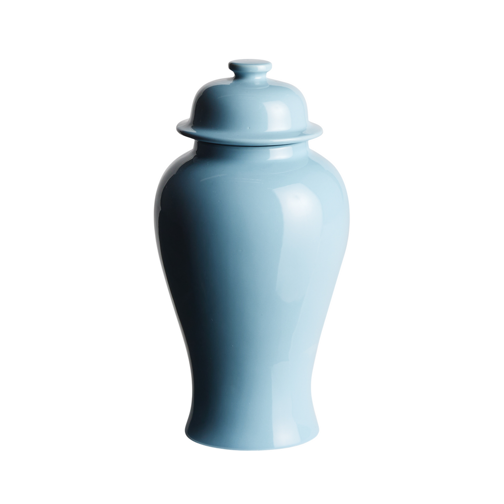 Pale Blue Koa Wide Lidded Ginger Jar - The Well Appointed House