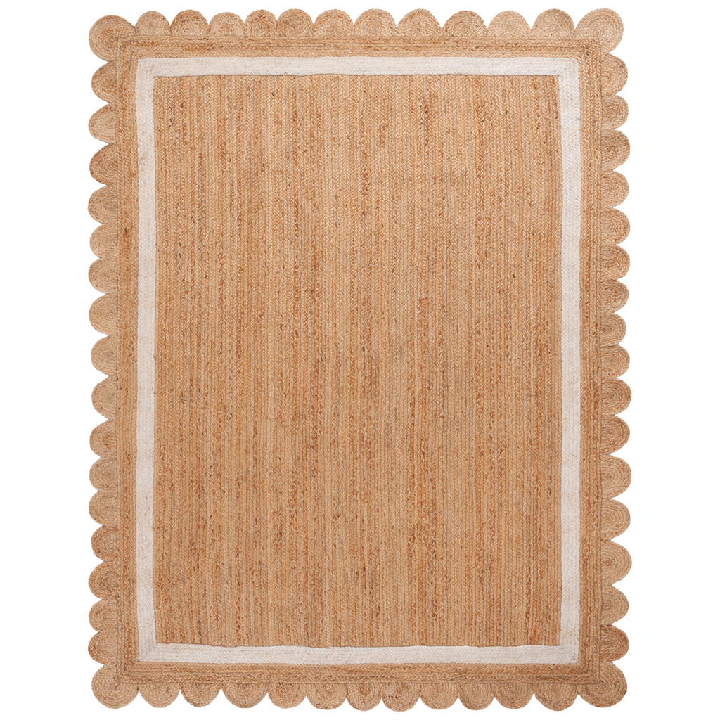 Natural Fiber Jute Scalloped Edge Area Rug - The Well Appointed House