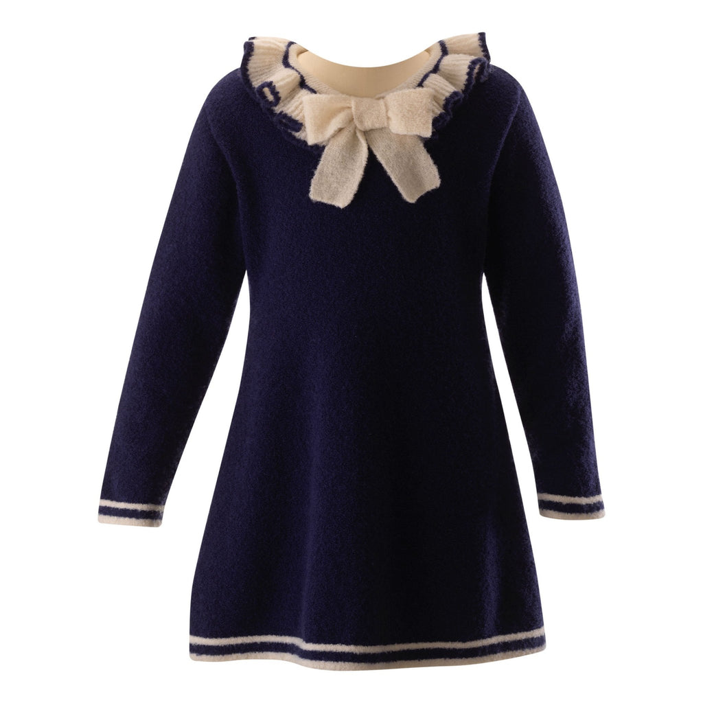 Navy Boucle Sparkle Dress - The Well Appointed House