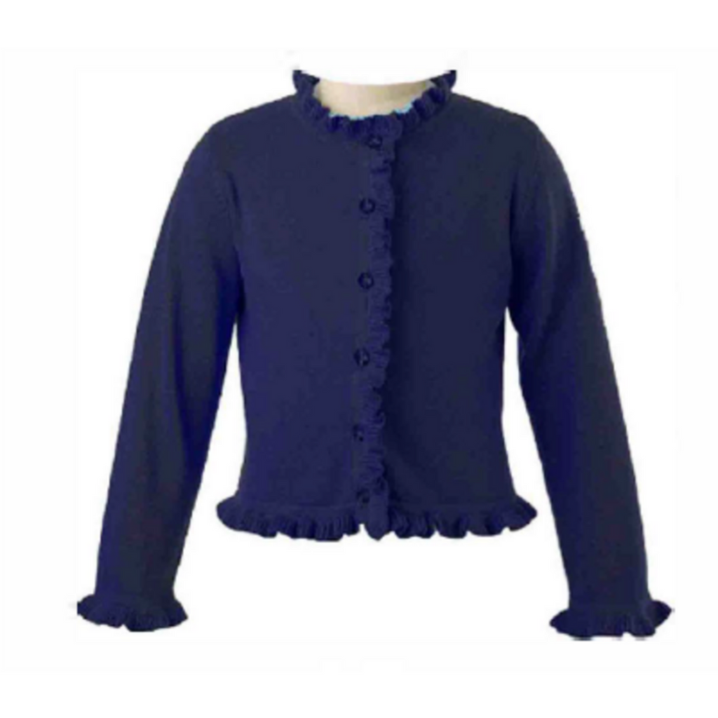 Navy Frill Cardigan - The Well Appointed House