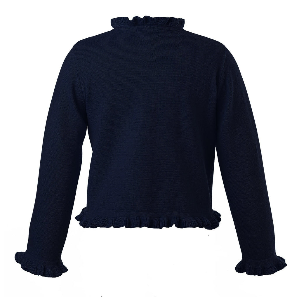 Navy Frill Cardigan - The Well Appointed House