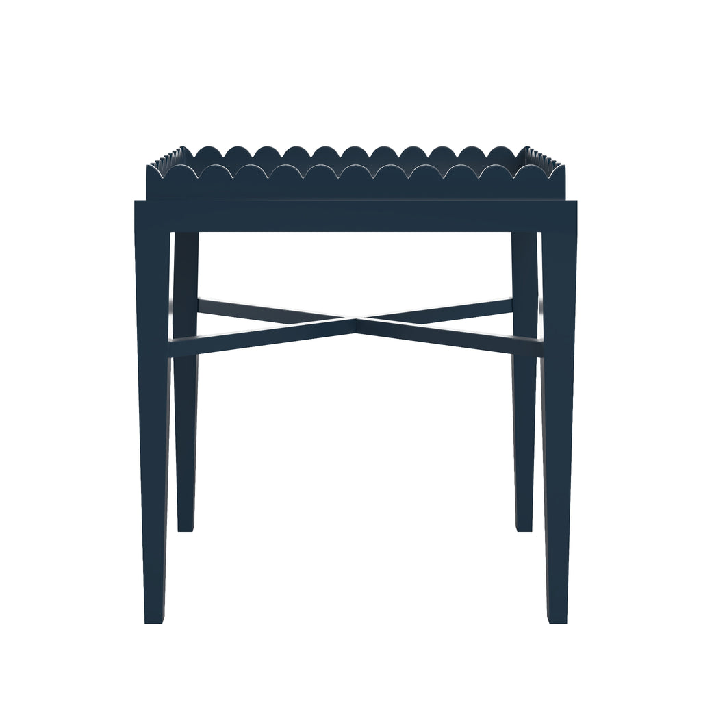 Custom Painted Scalloped Edge Side Table - The Well Appointed House