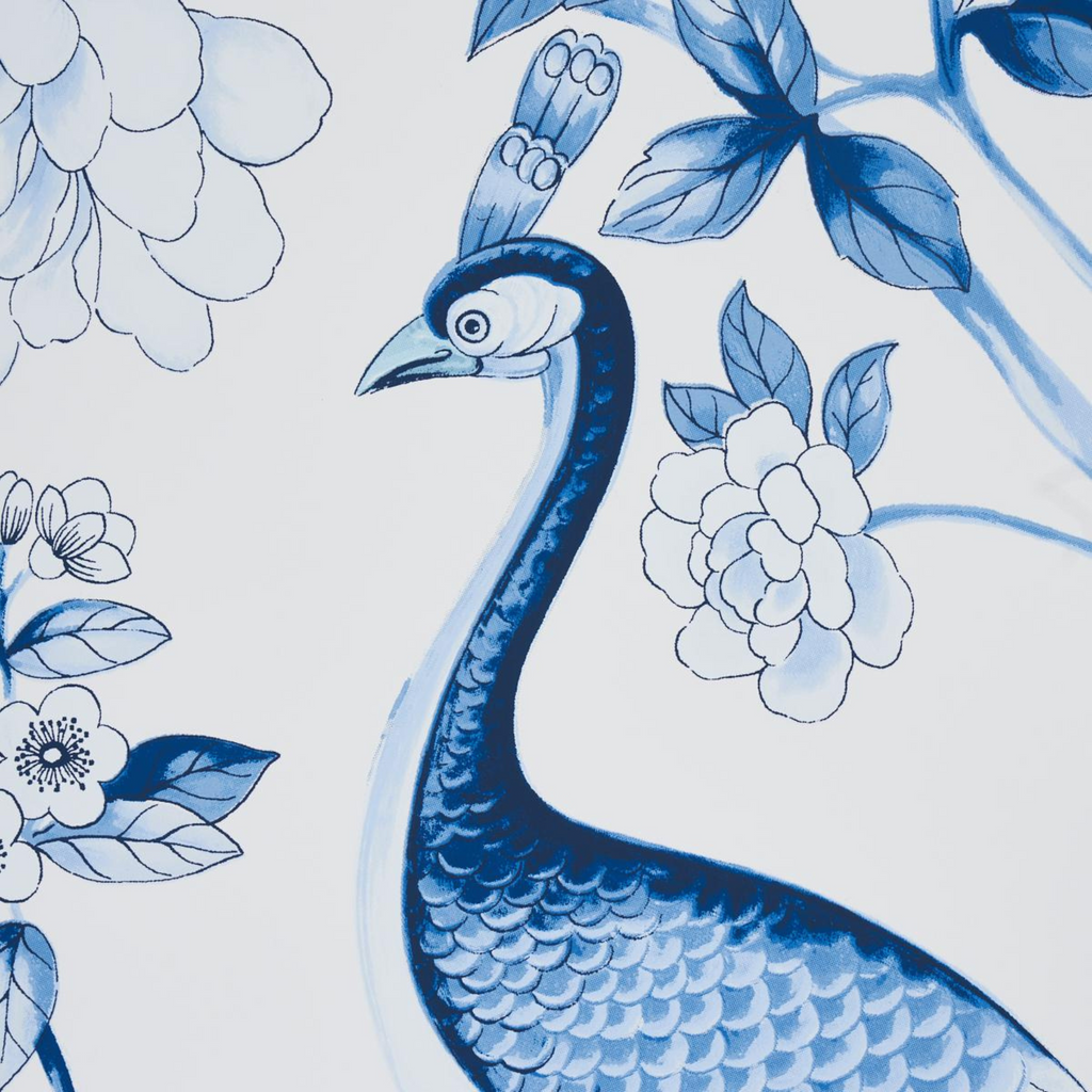 Oiseaux Et Fleurs Wallpaper in Porcelain - The Well Appointed House