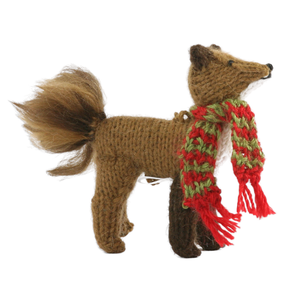 Fox in Scarf Ornament - The Well Appointed House