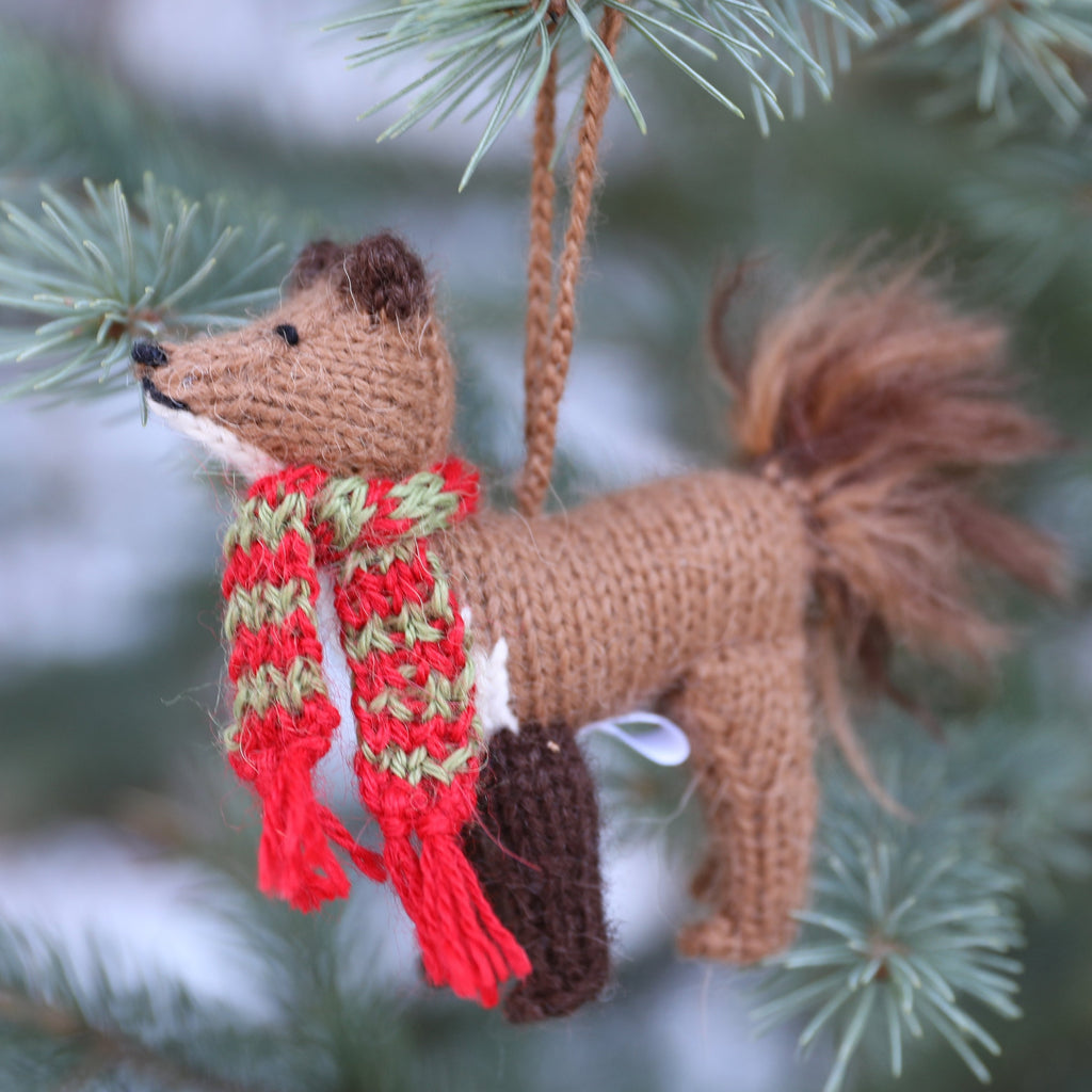 Fox in Scarf Ornament - The Well Appointed House