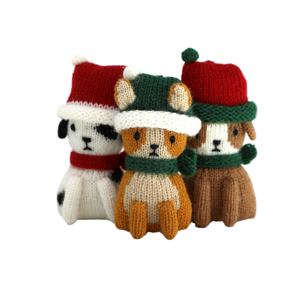 Christmas Puppy Ornaments, Set of 3 - The Well Appointed House