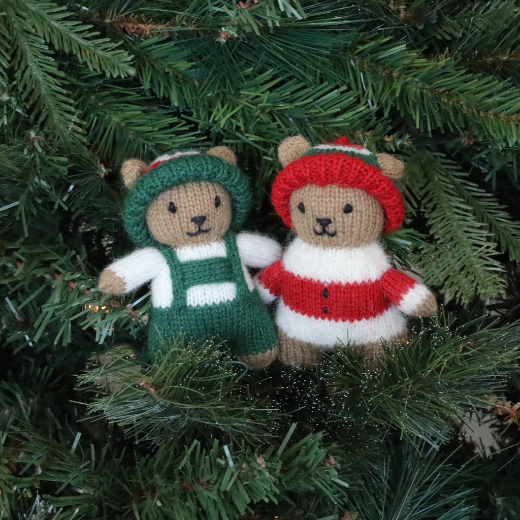 Swiss Christmas Bears Ornaments, Set of 2