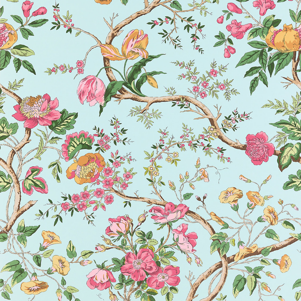 Persephone Wallpaper in Spring Sky - THE WELL APPOINTED HOUSE