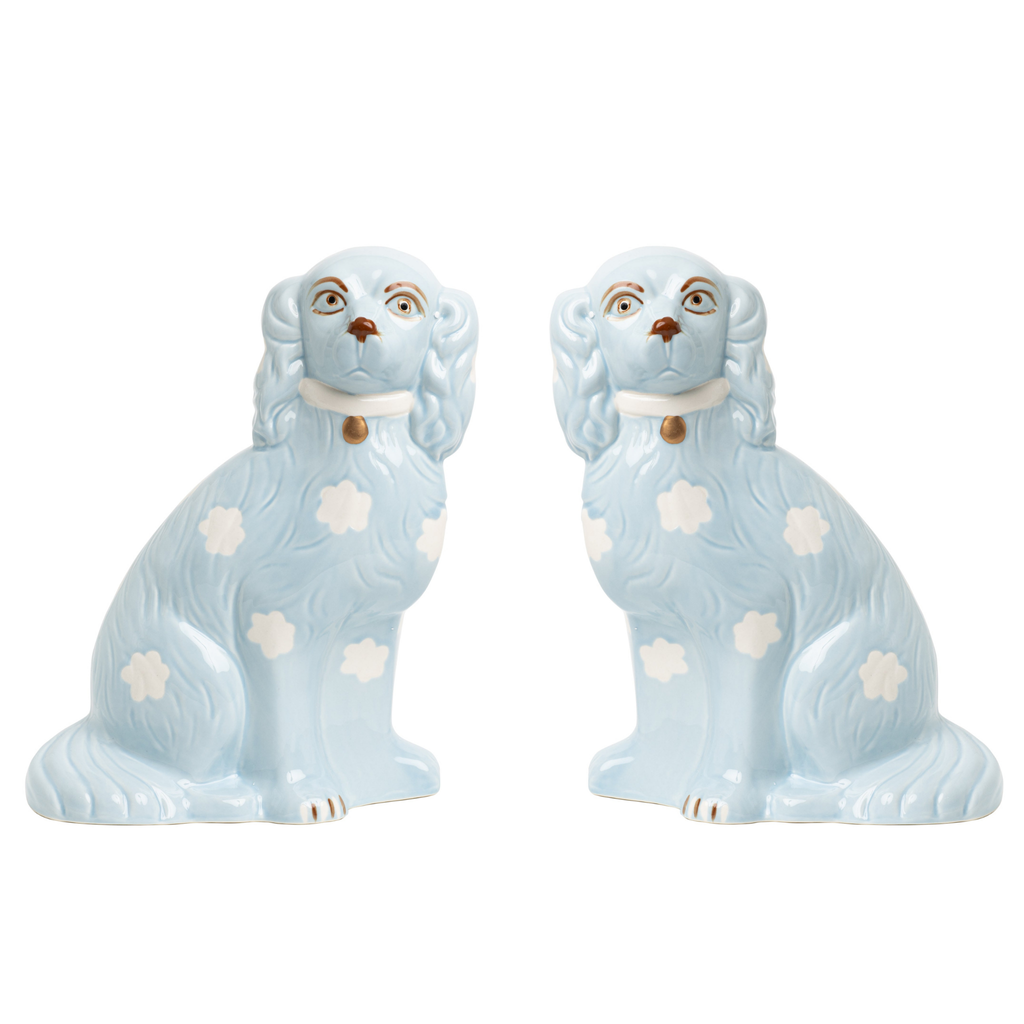 Pale Blue Staffordshire Dogs - The Well Appointed House