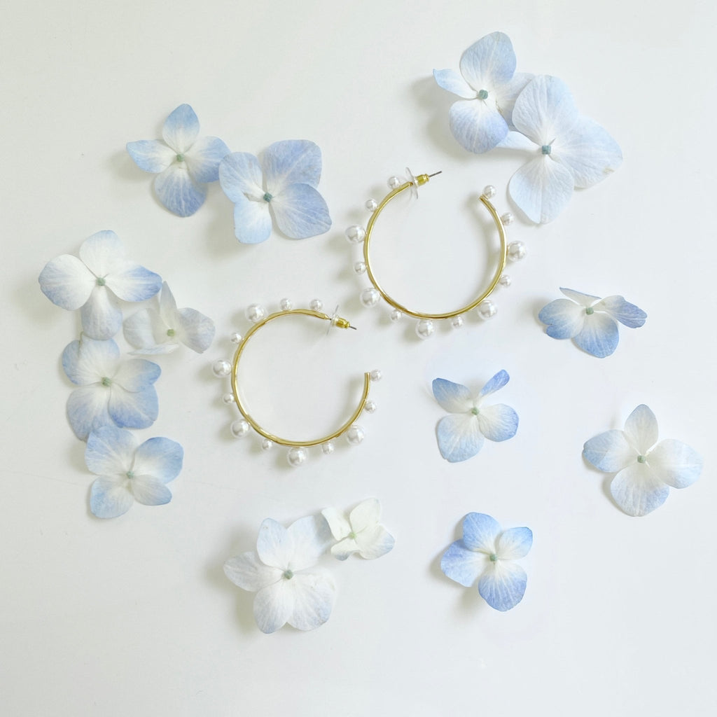 Pearl Hoop Earrings - The Well Appointed House