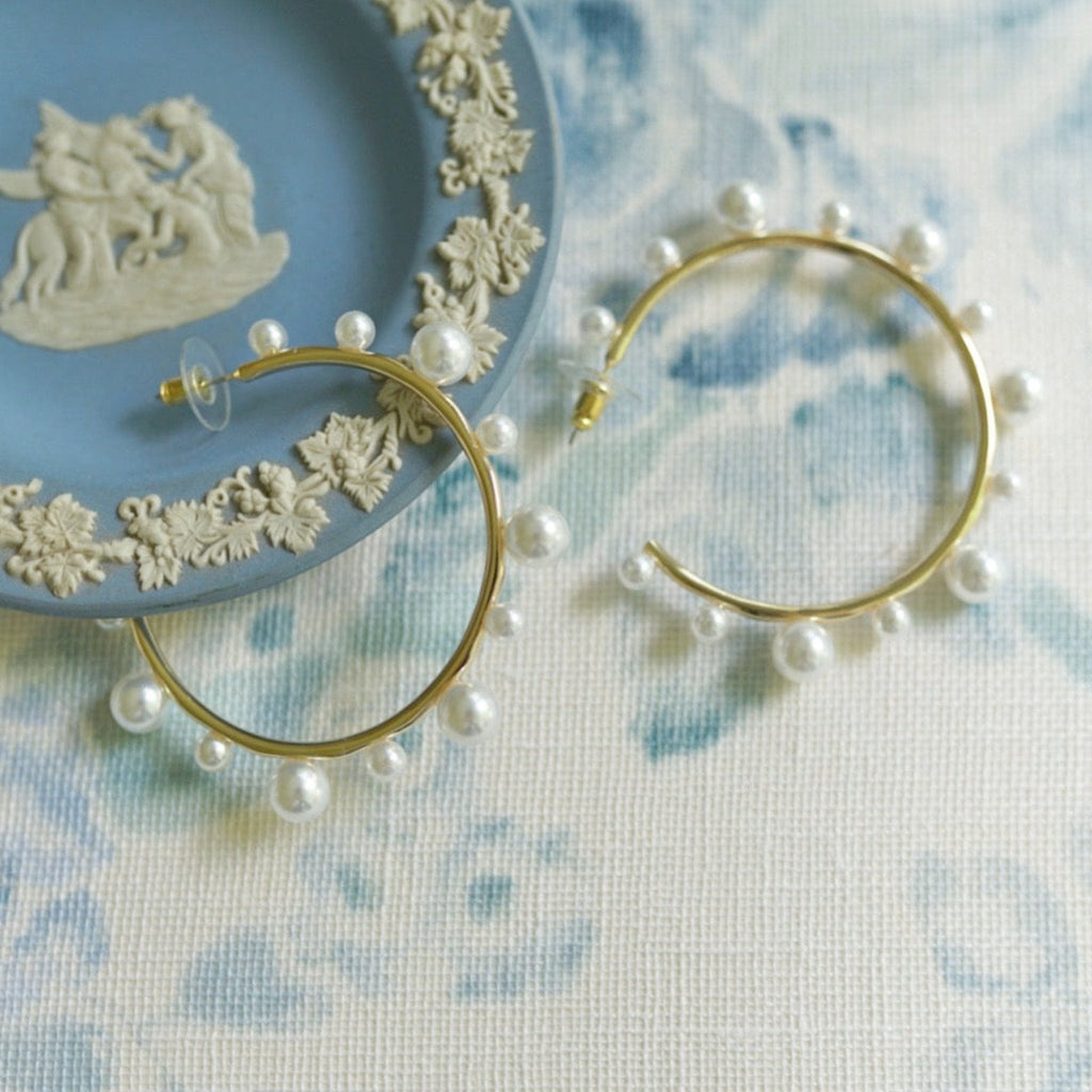 Pearl Hoop Earrings - The Well Appointed House