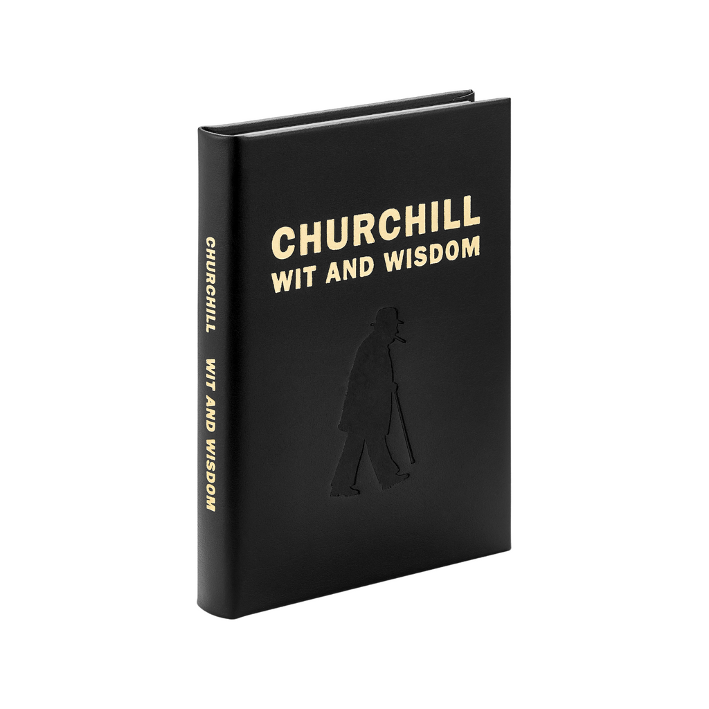 Personalize Churchill Wit and Wisdom Black Bonded Leather Book - The Well Appointed House