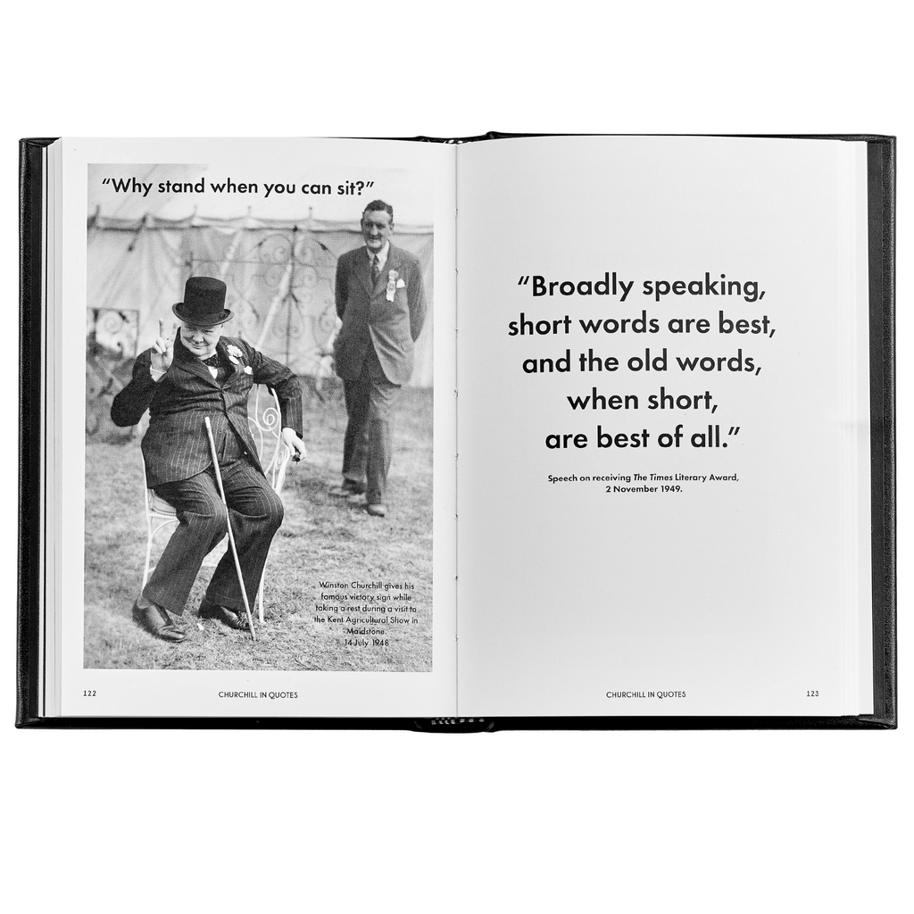 Personalize Churchill Wit and Wisdom Black Bonded Leather Book - The Well Appointed House