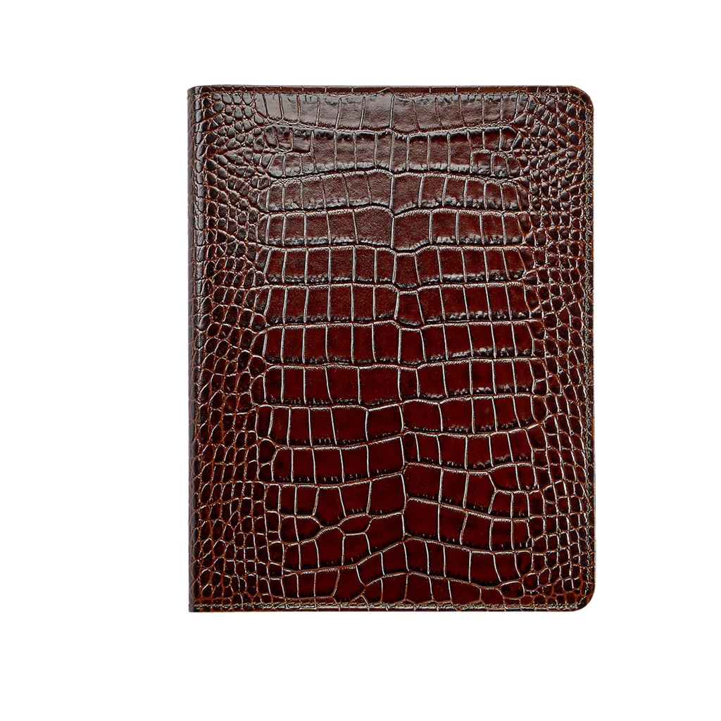 Personalize Embossed Croc Leather 9" Refillable Notebook- The Well Appointed House