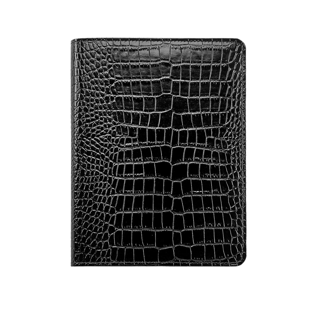 Personalize Embossed Croc Leather 9" Refillable Notebook- The Well Appointed House