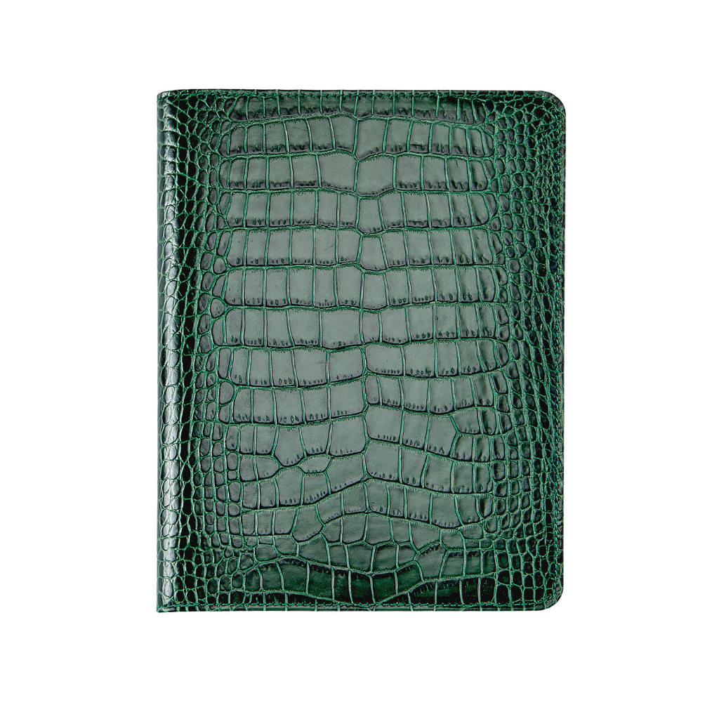 Personalize Embossed Croc Leather 9" Refillable Notebook- The Well Appointed House