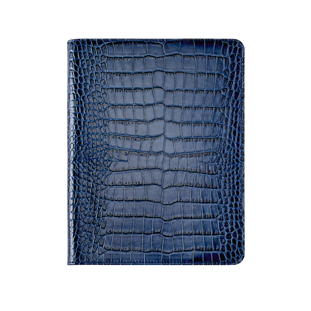 Personalize Embossed Croc Leather 9" Refillable Notebook- The Well Appointed House