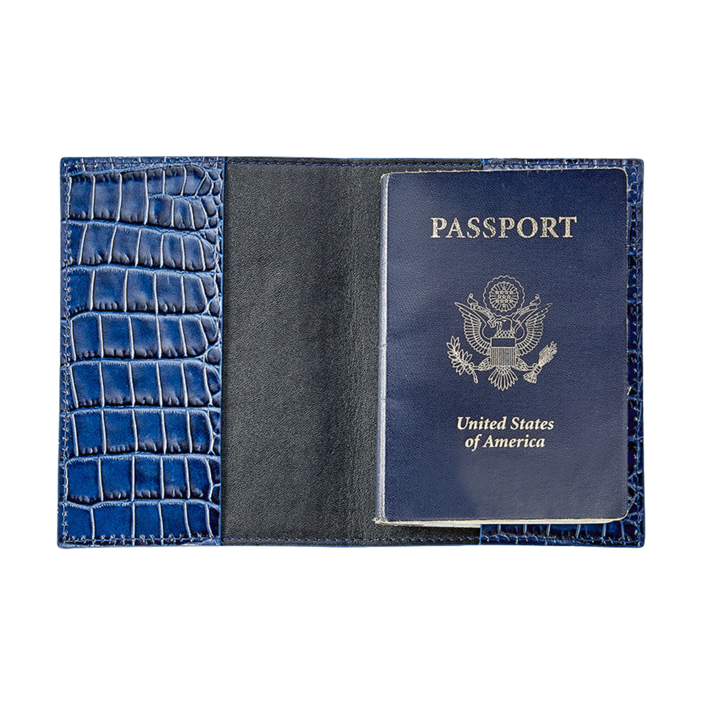 Personalize Embossed Croc Leather Passport Holder - The Well Appointed House