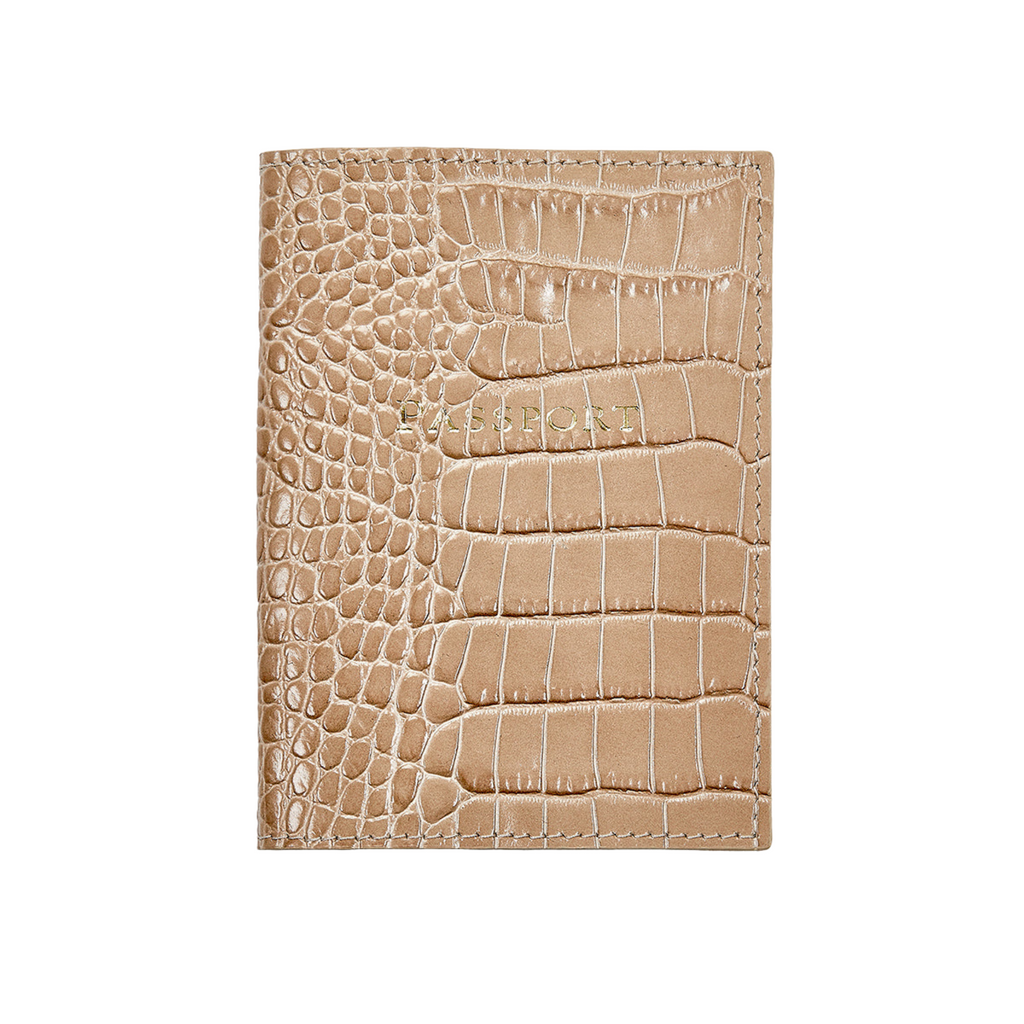 Personalize Embossed Croc Leather Passport Holder - The Well Appointed House