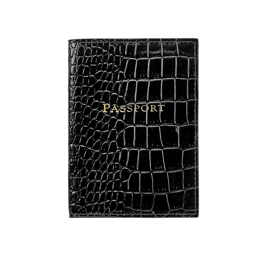 Personalize Embossed Croc Leather Passport Holder - The Well Appointed House