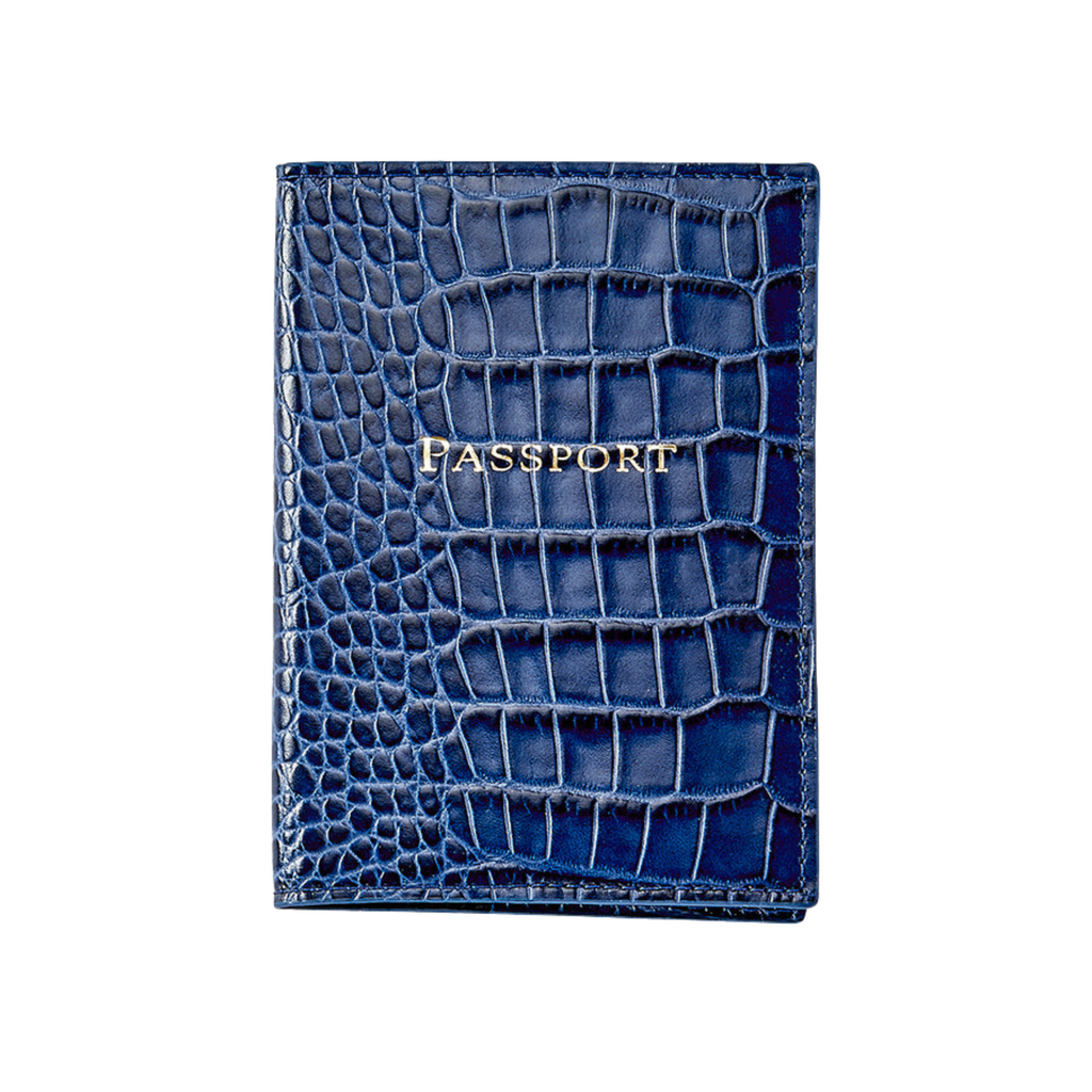 Personalize Embossed Croc Leather Passport Holder - The Well Appointed House