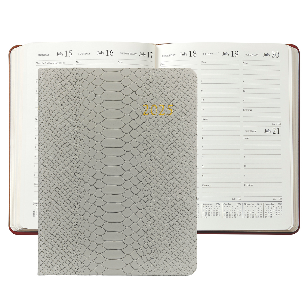 Personalize Embossed Python Leather 2025 Desk Diary - The Well Appointed House