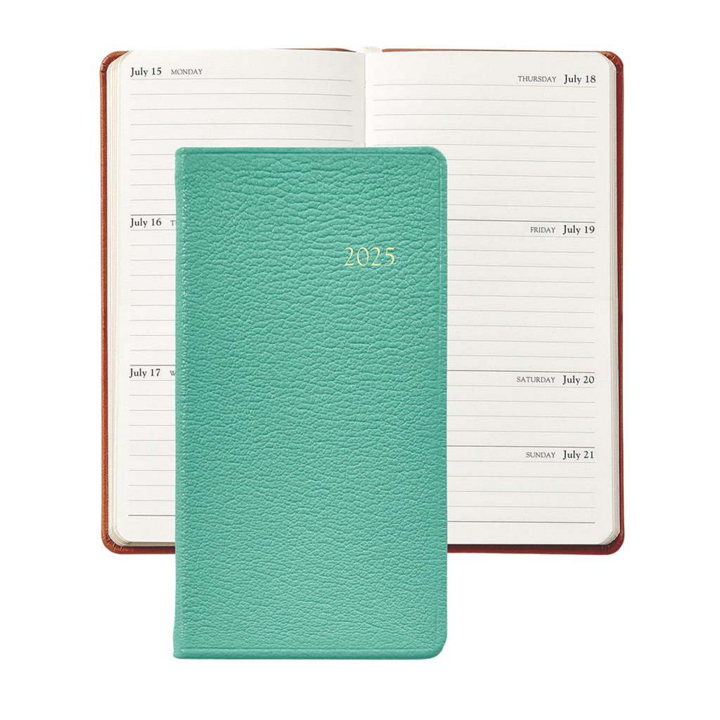 Personalize Goatskin Leather 2025 6" Pocket Datebook - the well appointed house