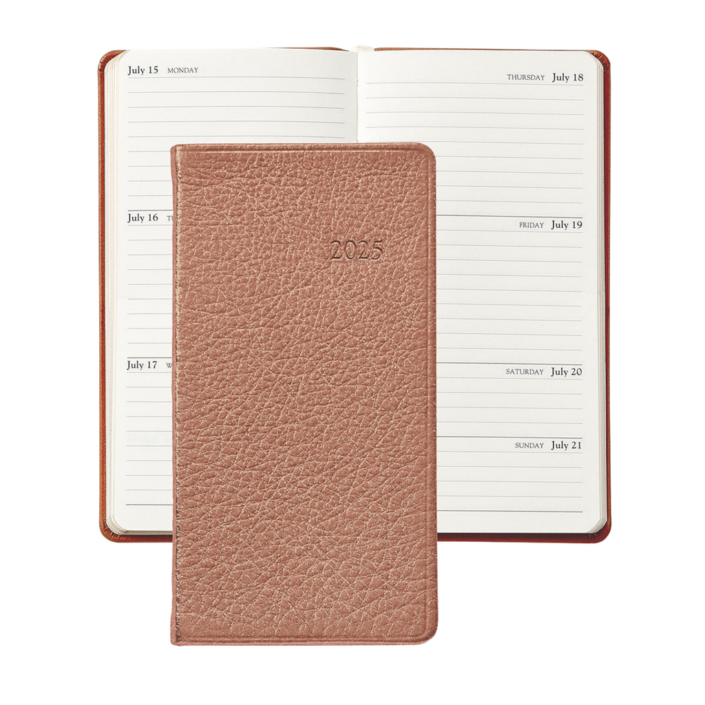 Personalize Goatskin Leather 2025 6" Pocket Datebook - the well appointed house