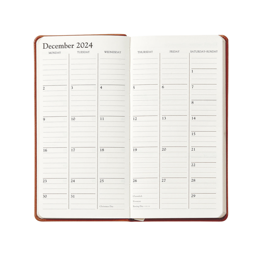 Personalize Goatskin Leather 2025 6" Pocket Datebook - the well appointed house