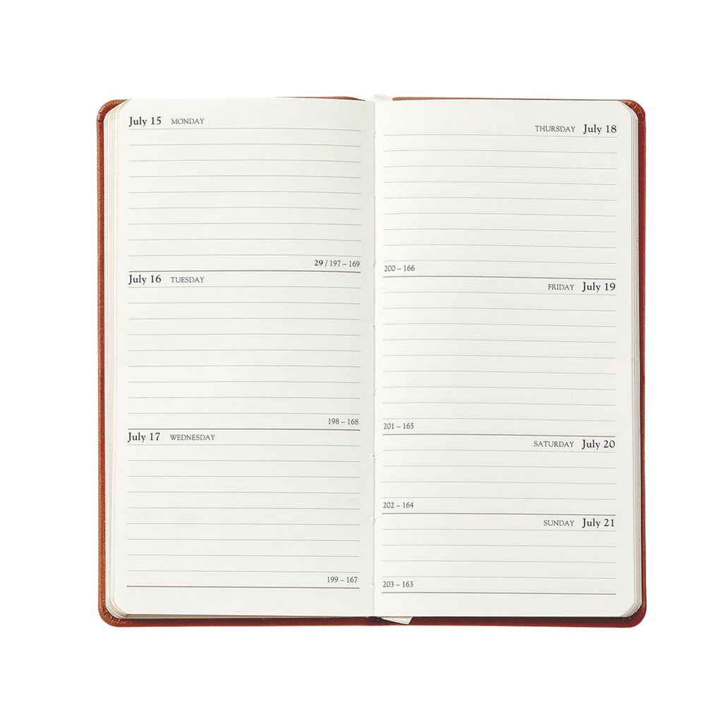 Personalize Goatskin Leather 2025 6" Pocket Datebook - the well appointed house