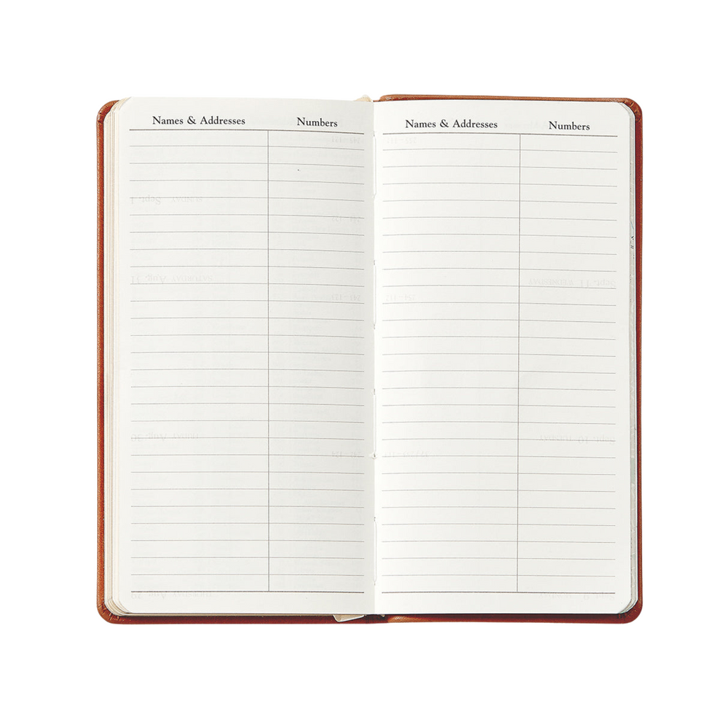 Personalize Goatskin Leather 2025 6" Pocket Datebook - the well appointed house