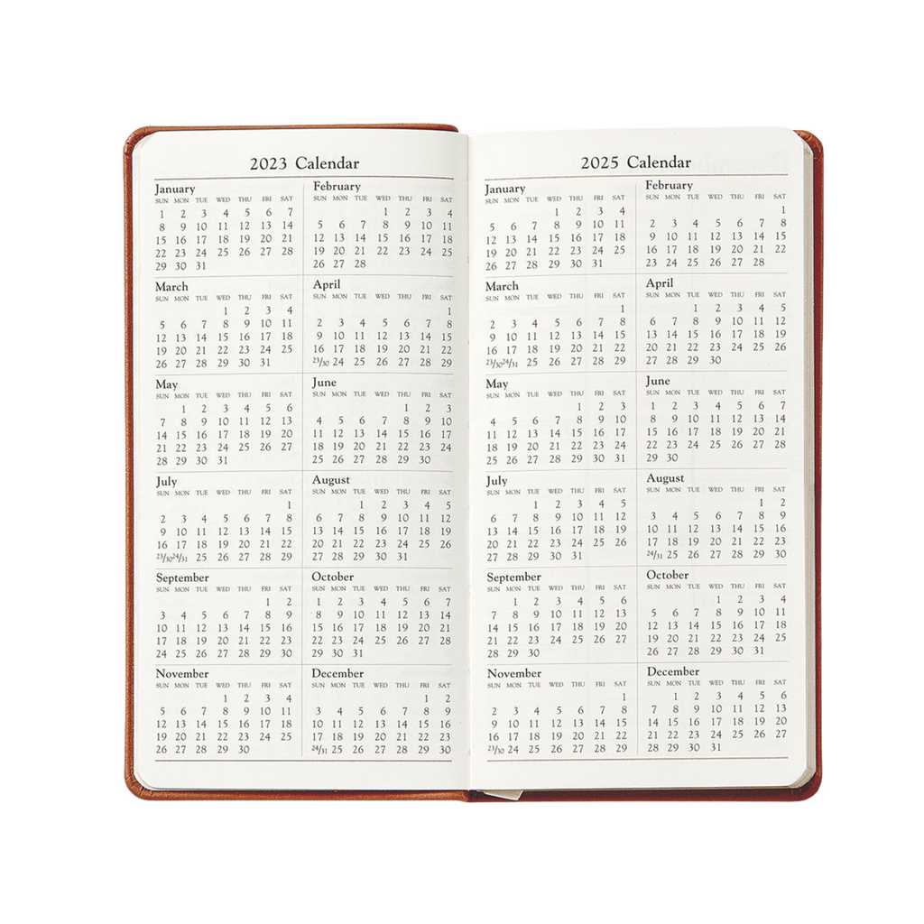 Personalize Goatskin Leather 2025 6" Pocket Datebook - the well appointed house