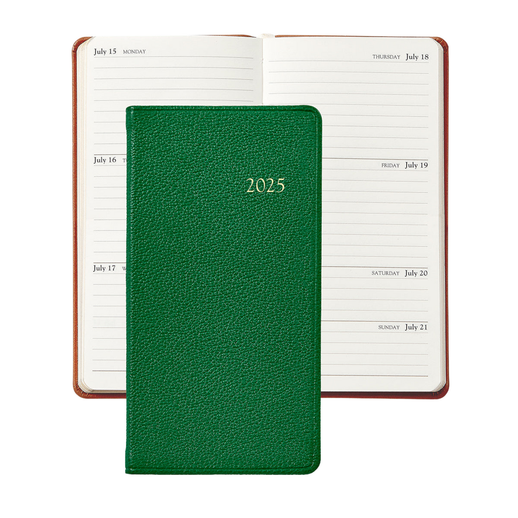 Personalize Goatskin Leather 2025 6" Pocket Datebook - the well appointed house