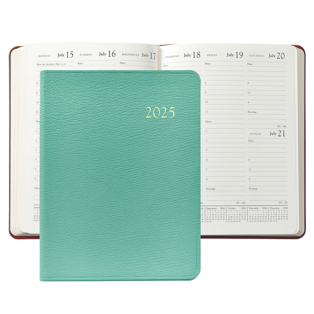 Personalize Goatskin Leather 2025 Desk Diary - The well Appointed House