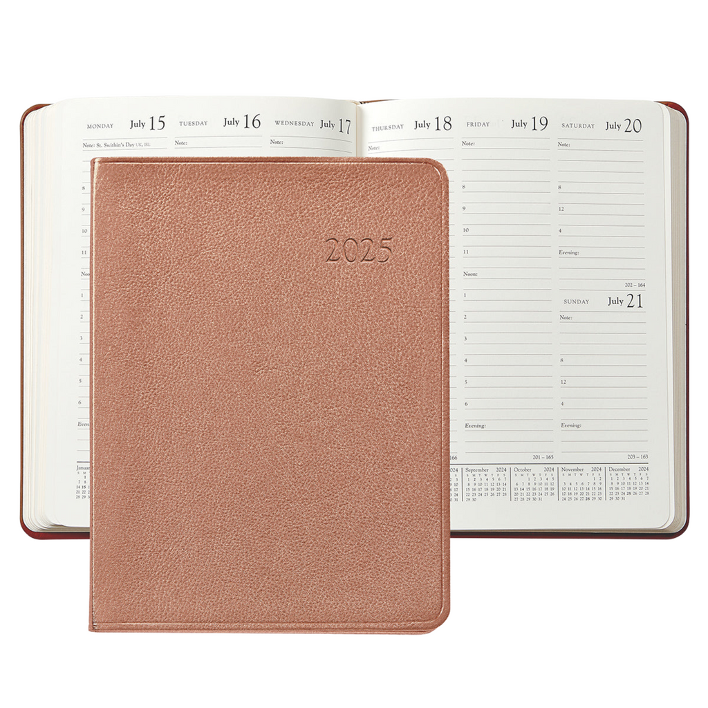 Personalize Goatskin Leather 2025 Desk Diary - The well Appointed House