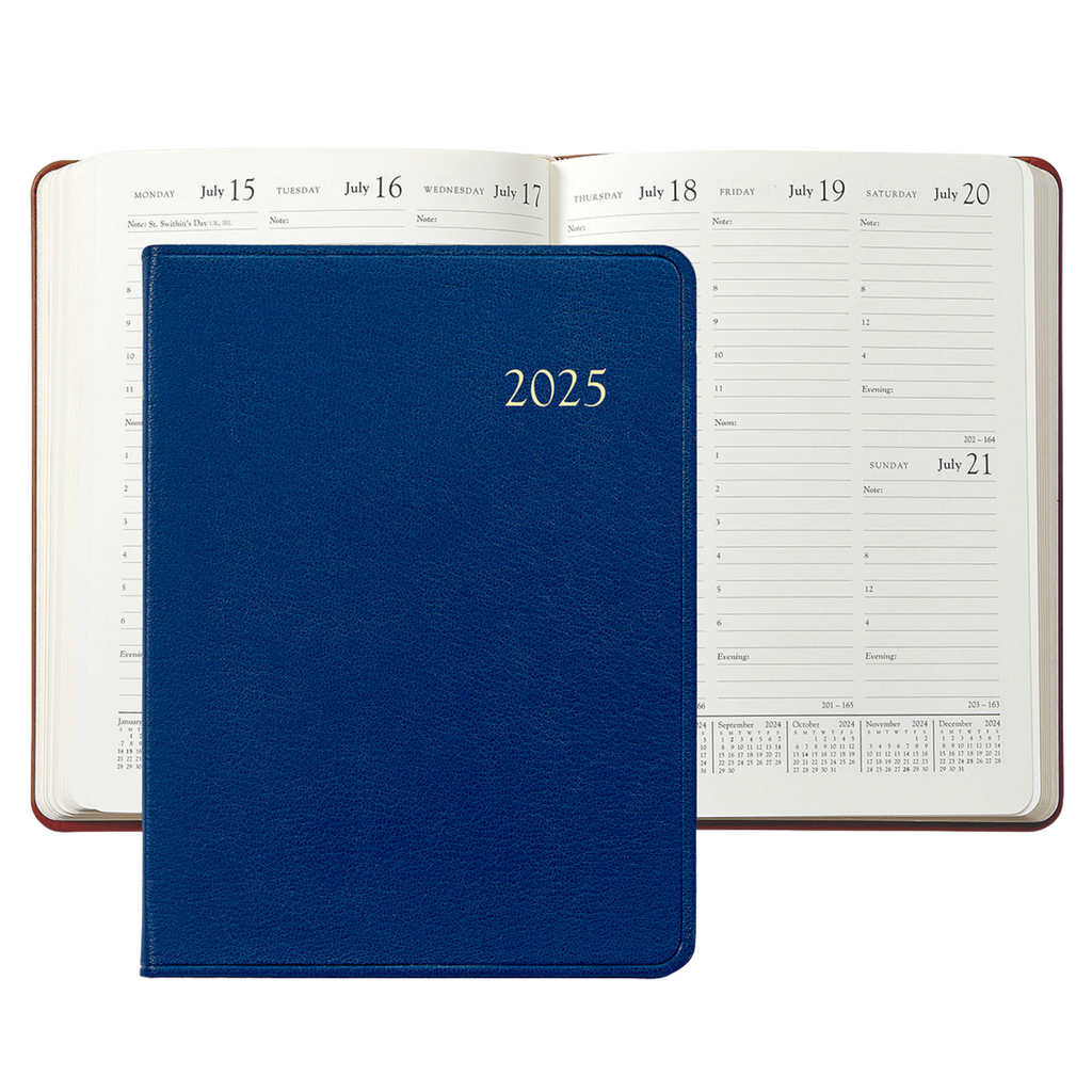 Personalize Goatskin Leather 2025 Desk Diary - The well Appointed House