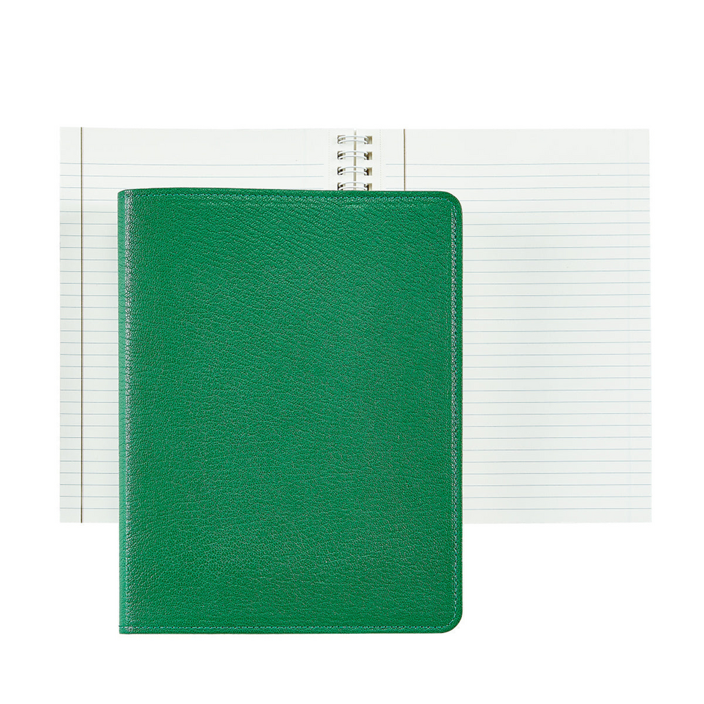 Personalize Goatskin Leather 9" Refillable Notebook - The Well Appointed House