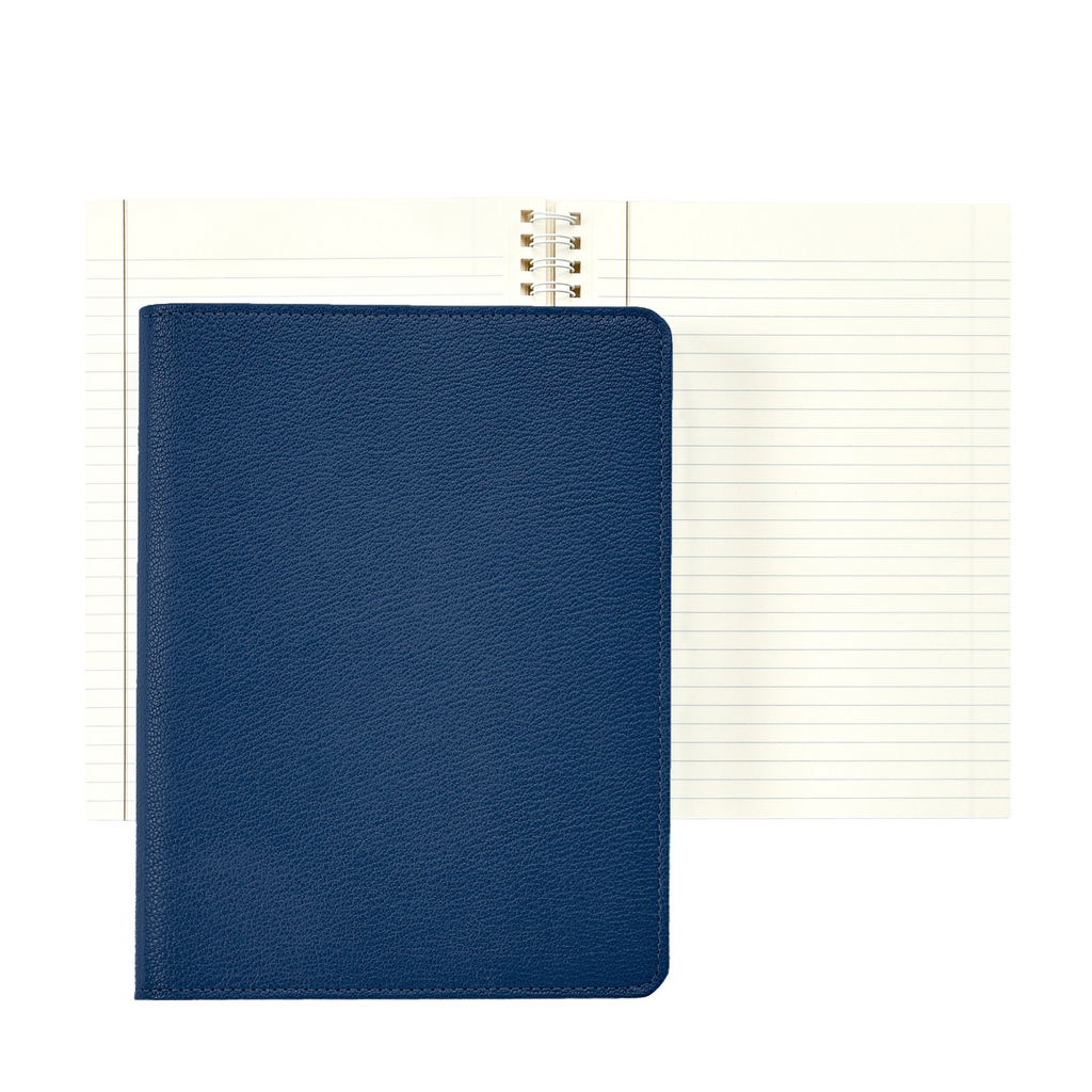 Personalize Goatskin Leather 9" Refillable Notebook - The Well Appointed House