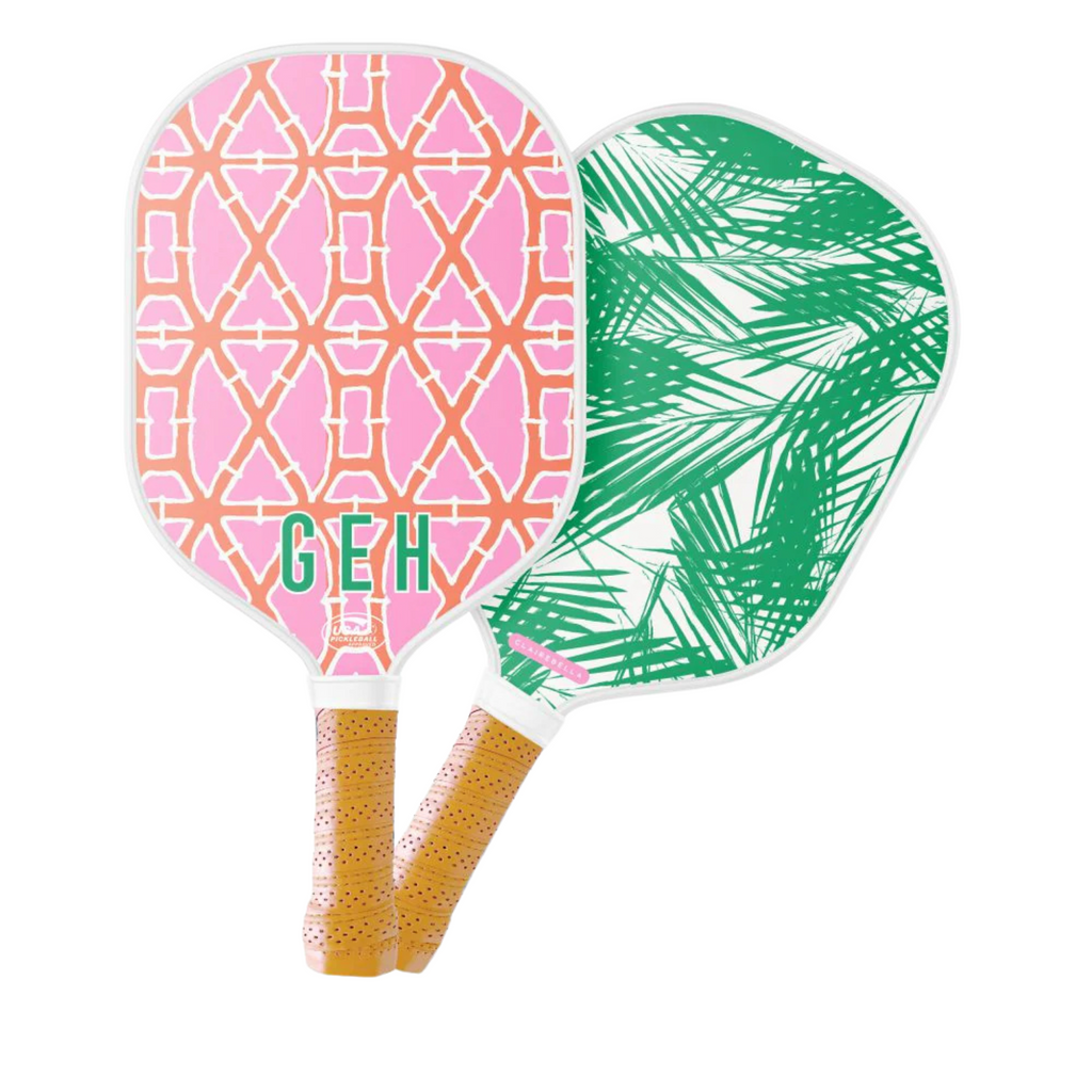 Monogrammed Pickleball Paddle in Bamboo Pink - The Well Appointed House