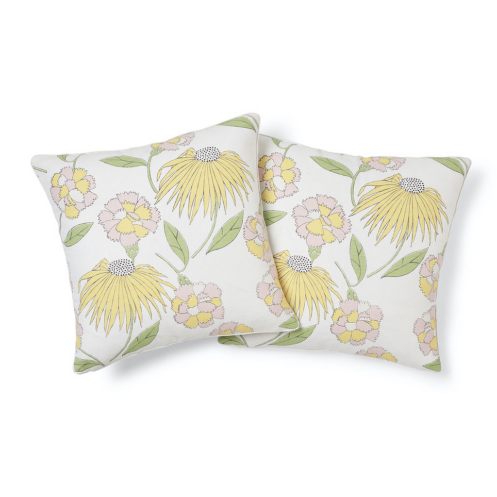 Pink Lemonade Floral Bouquet 18" Throw Pillow - The Well Appointed House