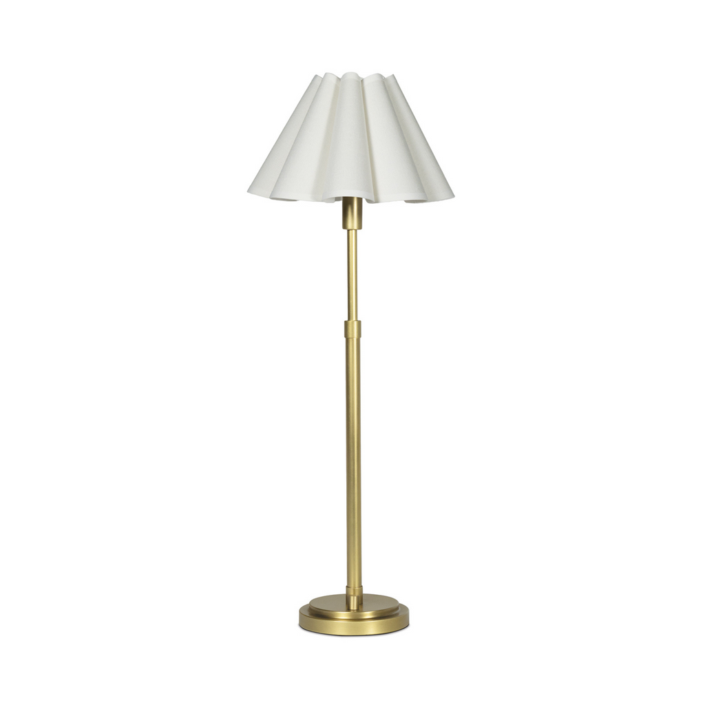 Polly Buffet Lamp With White Scalloped Shade - The Well Appointed House