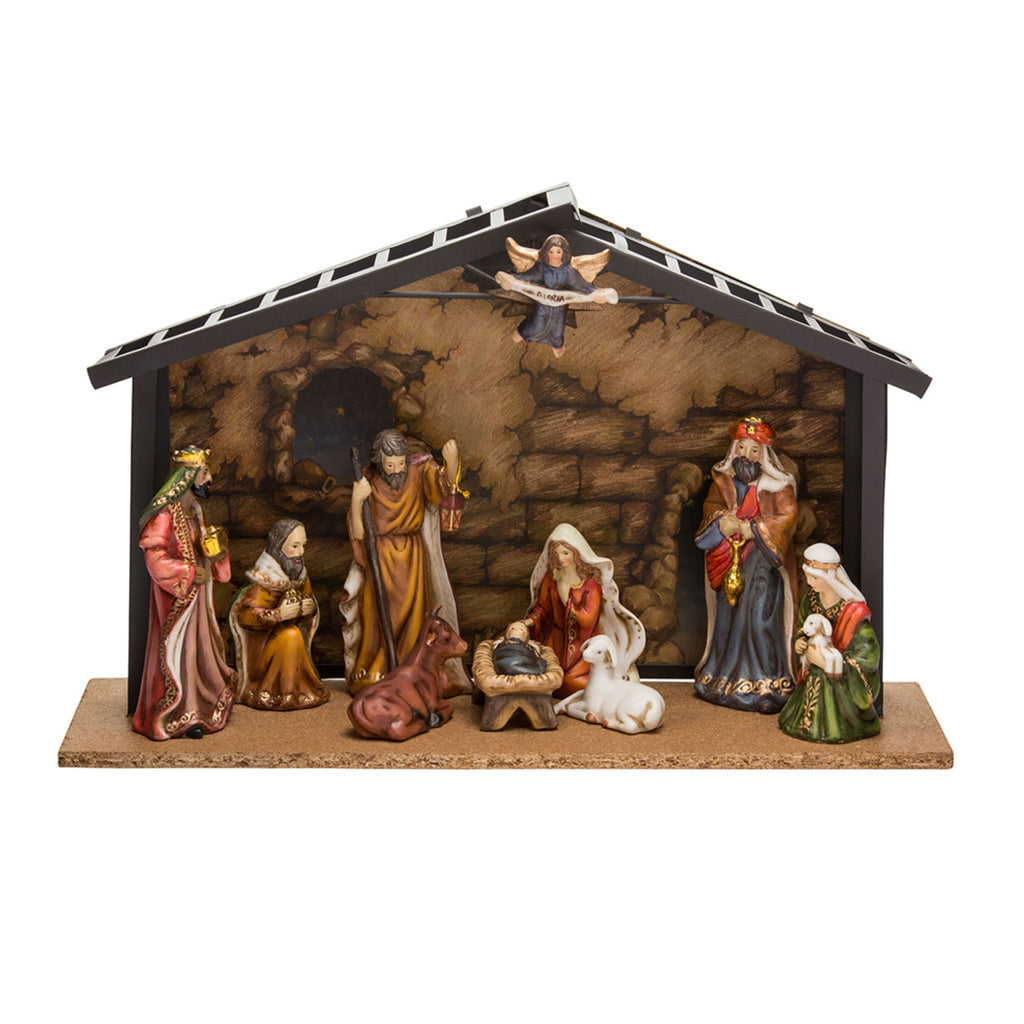 Porcelain Nativity Set With Stable, 10-Piece Set-The Well Appointed House