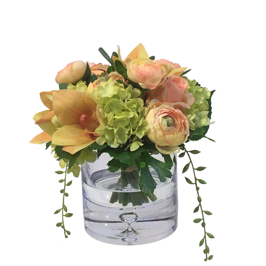 Ranunculus and Orchid Flower Arrangement - The Well Appointed House 