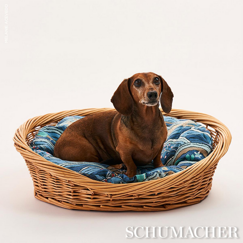 Rolling Hills Dog Bed in Blues- The Well Appointed House 