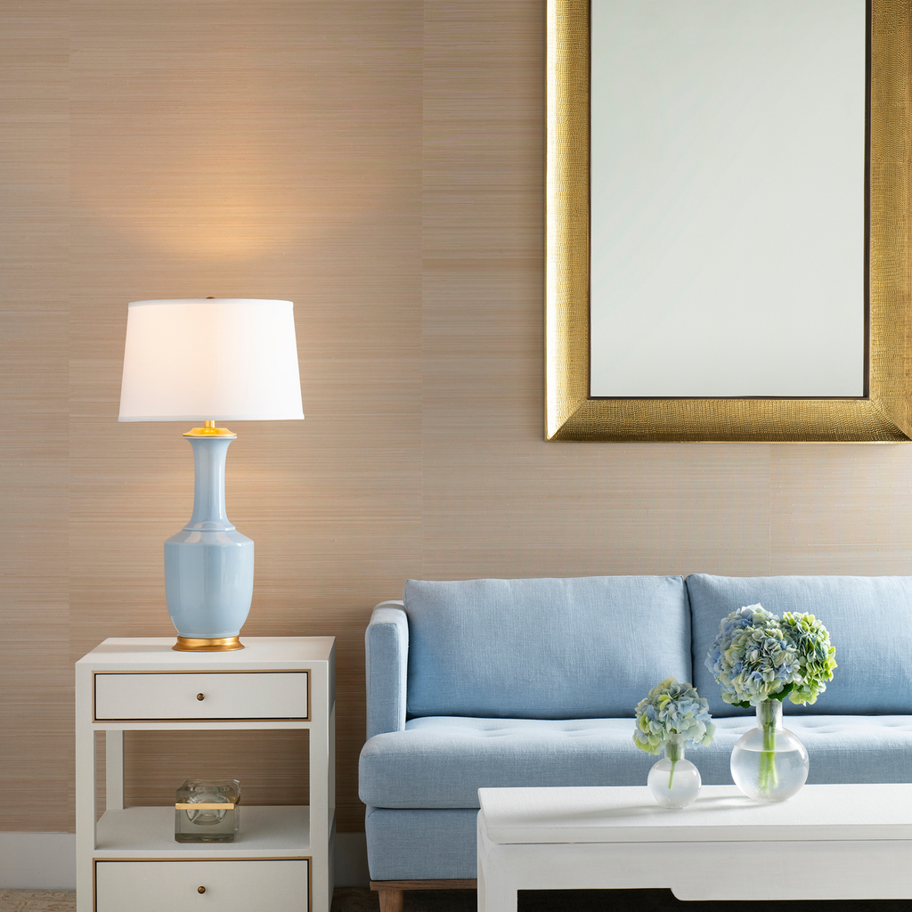 Safira Lamp in SKy Blue With Shade - The Well Appointed House