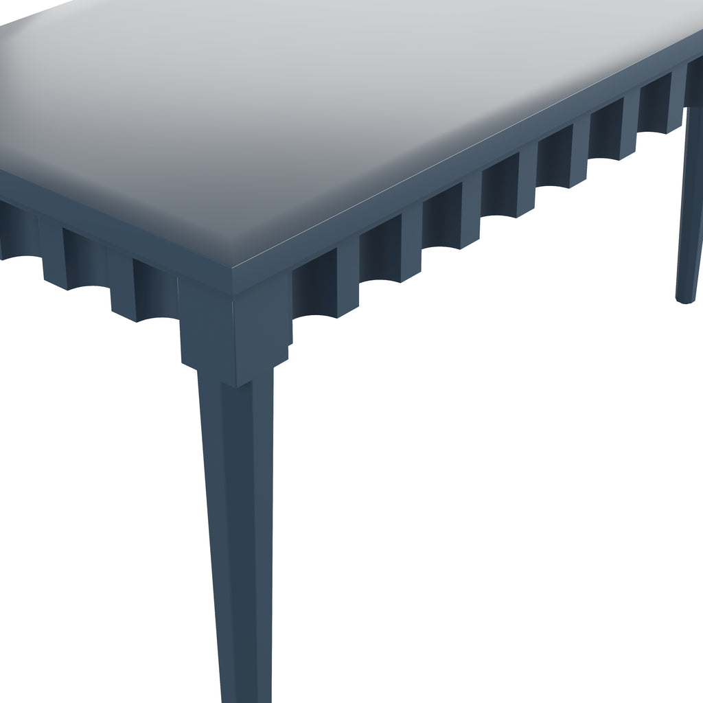 Custom Painted Scalloped Console Table - Well Appointed House