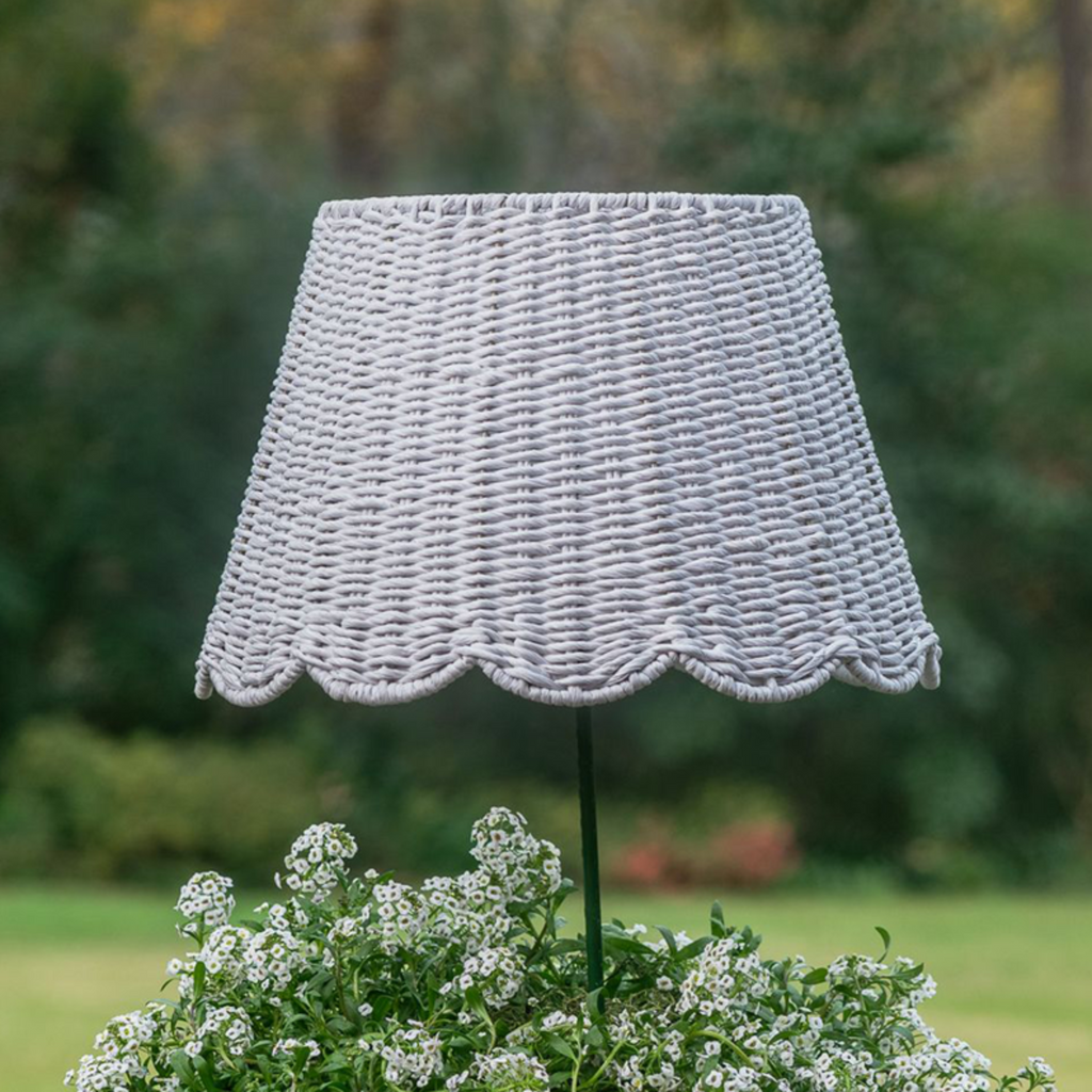 Scalloped Lampshade in White Twisted Rope - The Well Appointed House